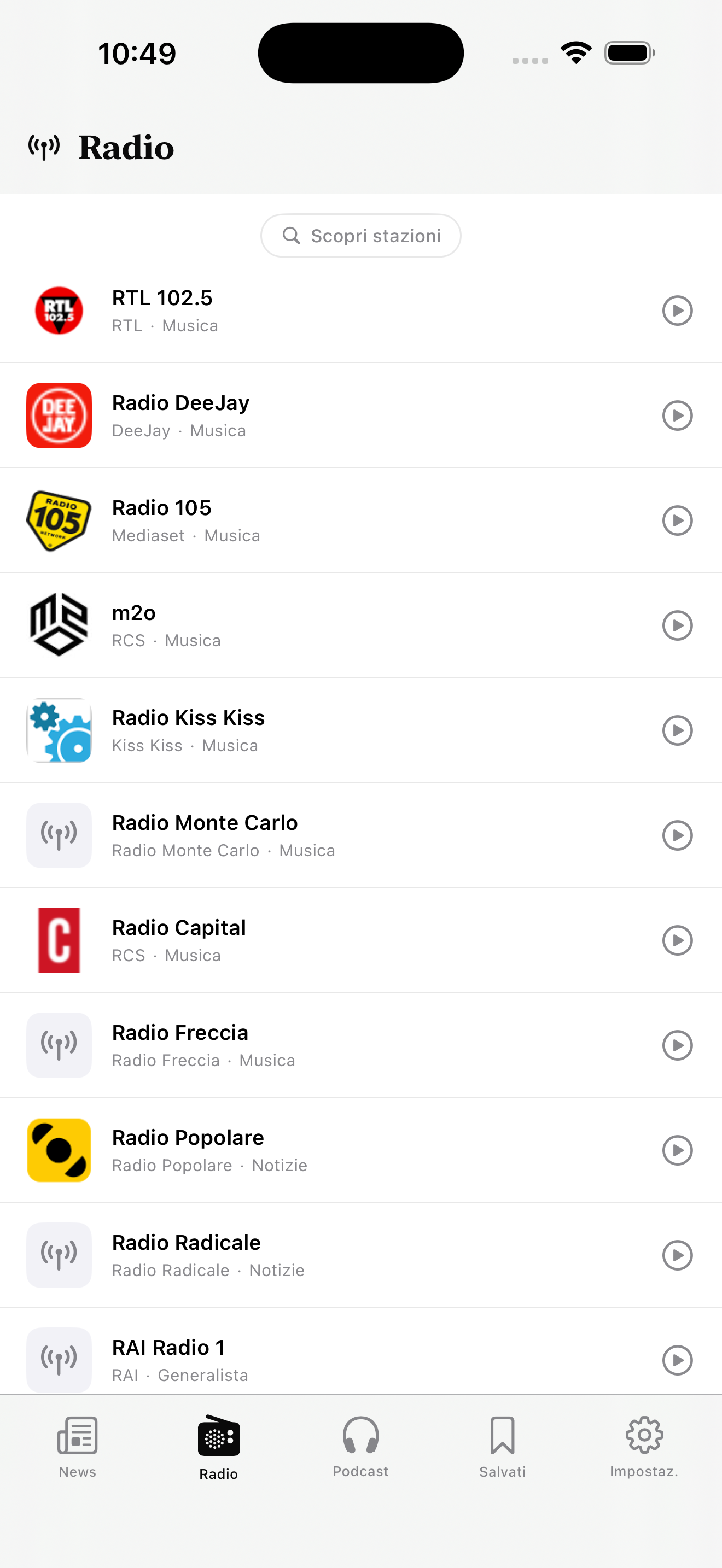 FeedWatch Radio tab